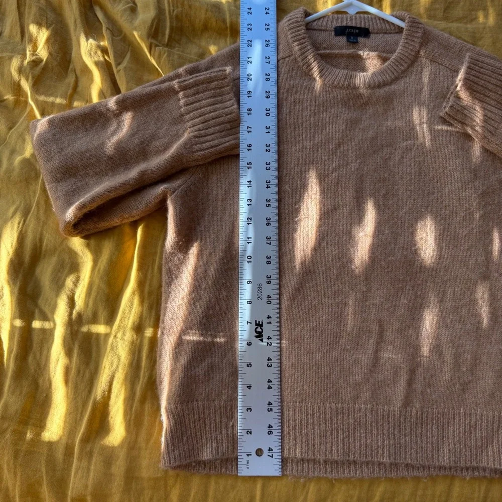 J.Crew Womens Merino‎ Wool Alpaca Blend Crewneck Sweater Camel Brown Small S